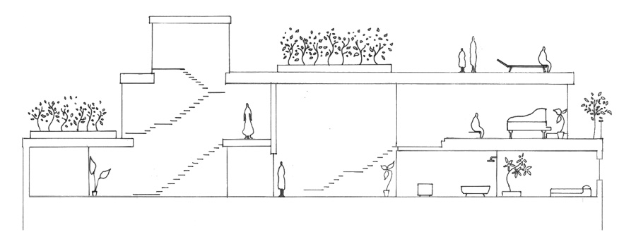concept section through both penthouses